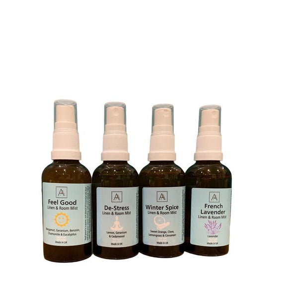 Feel Good, De-stress Lavender and Winter Spice Linen and Room Mist Set