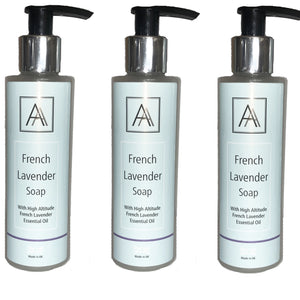3 x 150ml French Lavender anti-bacterial Hand, Face and Body Soap